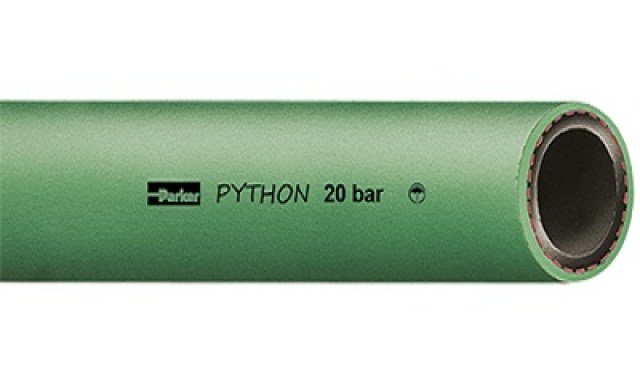 víztömlő, gumitömlő, nyomótömlő, EPDM tömlő, Python/zöld